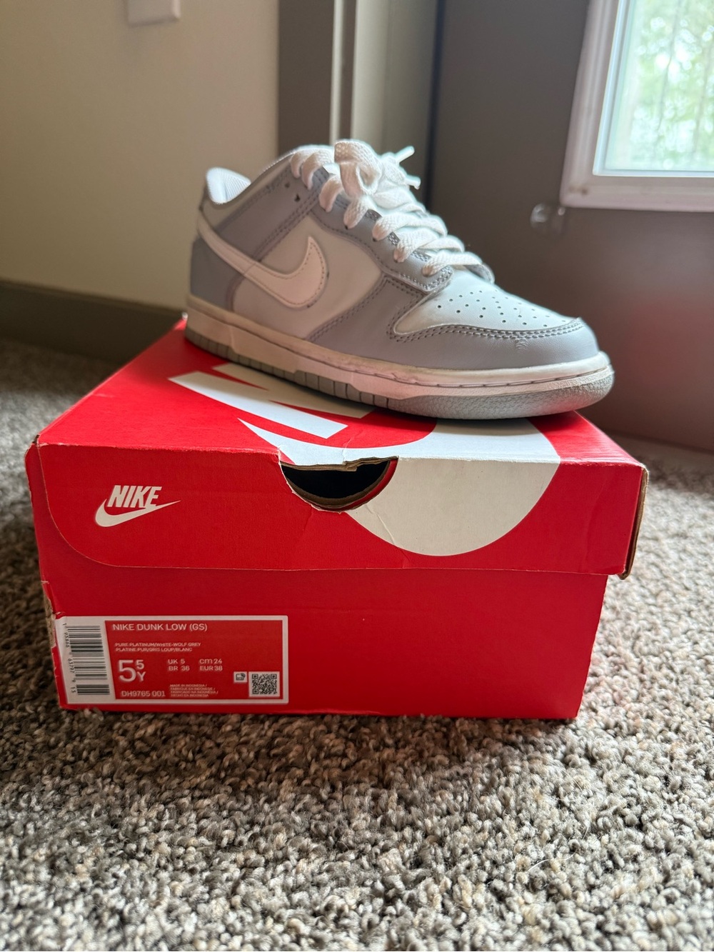 Nike Kids Low-Top Sneakers - Light Gray and White
